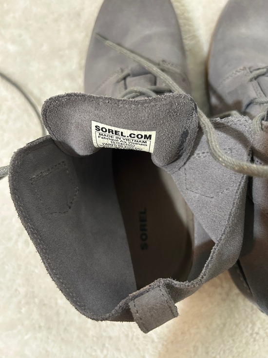 Sorel Grey Suede Lace-Up Ankle Boots - Picture 6 of 6